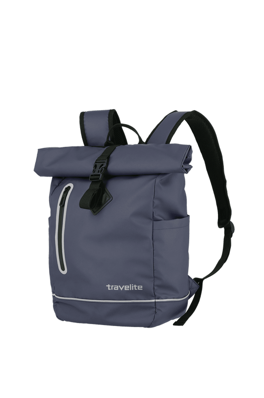 Rolltoprucksack 26 x 48 x 15 cm in Blau|Marine wasserabweissend - leder-accessoires.com