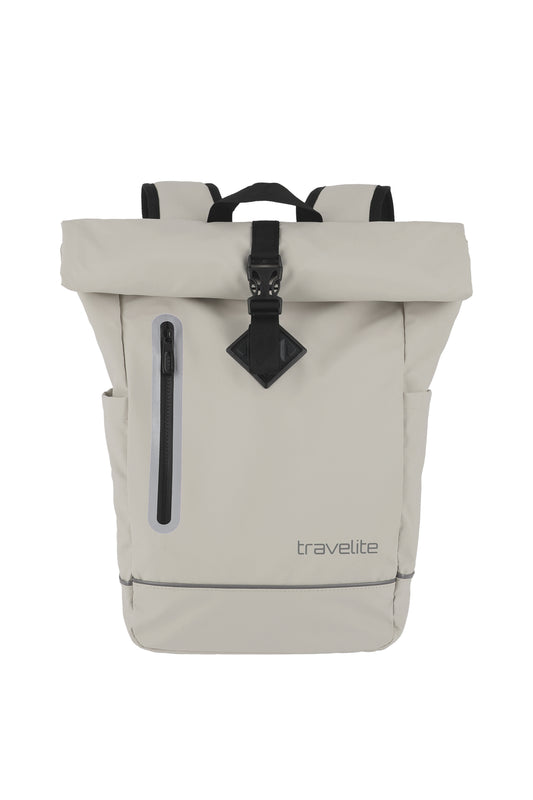 Rolltoprucksack 26 x 48 x 15 cm in Elfenbein wasserabweissend - leder-accessoires.com