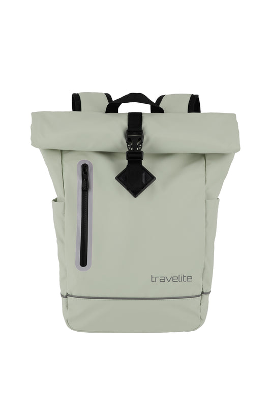 Rolltoprucksack 26 x 48 x 15 cm in Hellgrün wasserabweissend - leder-accessoires.com