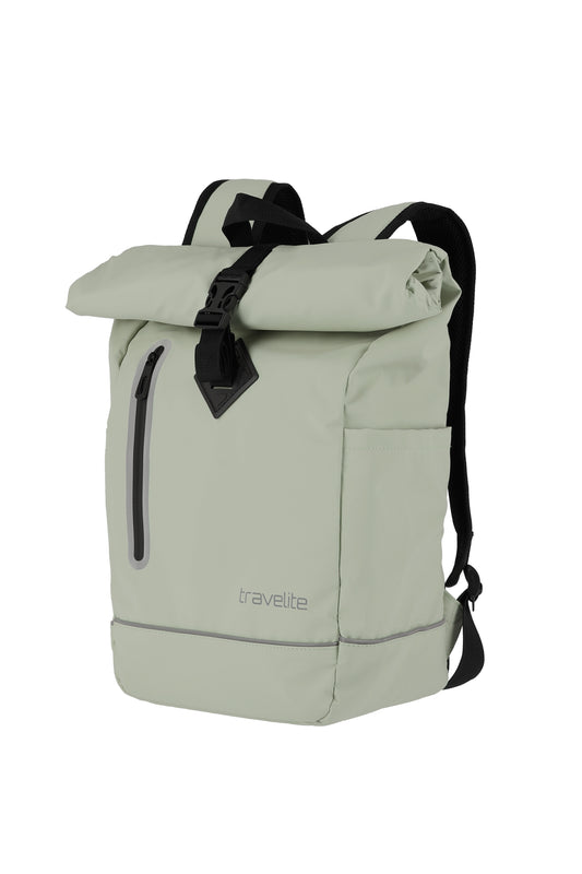 Rolltoprucksack 26 x 48 x 15 cm in Hellgrün wasserabweissend - leder-accessoires.com