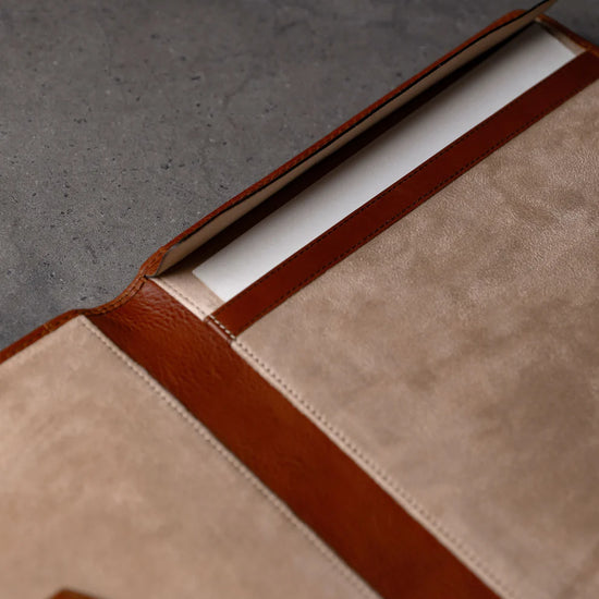 Schreibmappe-| Organizer A4 in Cognac - leder-accessoires.com