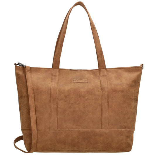 Shopper aus Kunstleder in Braun 46x30cm mit Reißverschluss