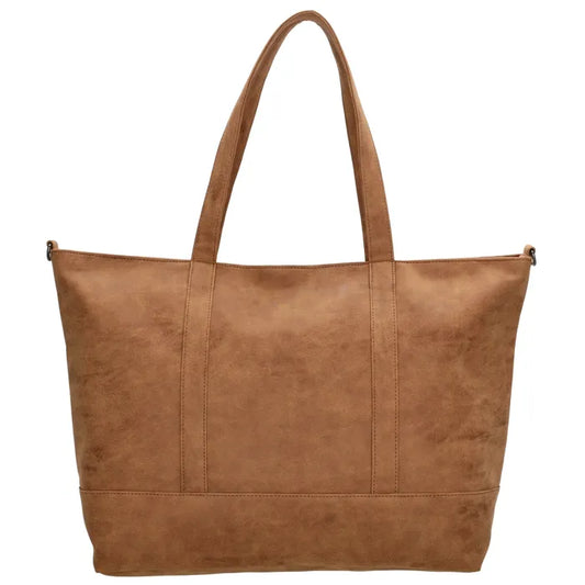 Shopper aus Kunstleder in Braun 46x30cm mit Reißverschluss