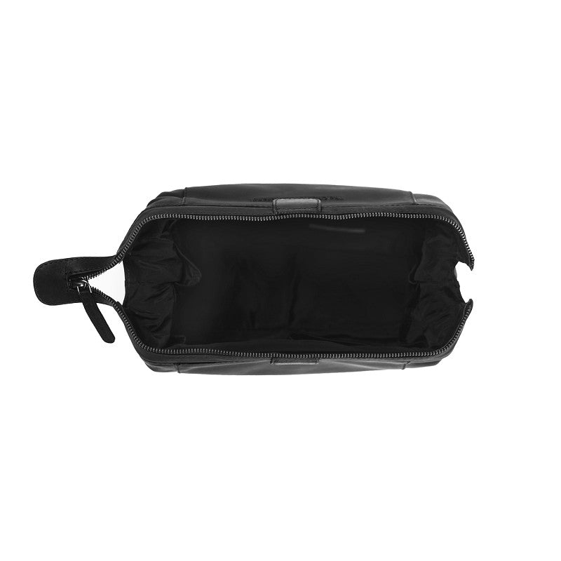 Kulturtasche | Mausefalle 28x14cm in Schwarz aus Leder - leder-accessoires.com