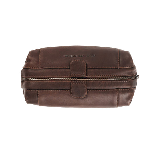Kulturtasche | Mausefalle 28x14cm in Braun aus Leder - leder-accessoires.com