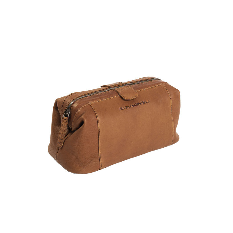 Kulturtasche | Mausefalle 28x14cm in Cognac aus Leder - leder-accessoires.com