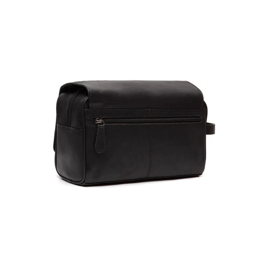 Kulturtasche 25x17x10cm in Schwarz zum Hängen aus Leder