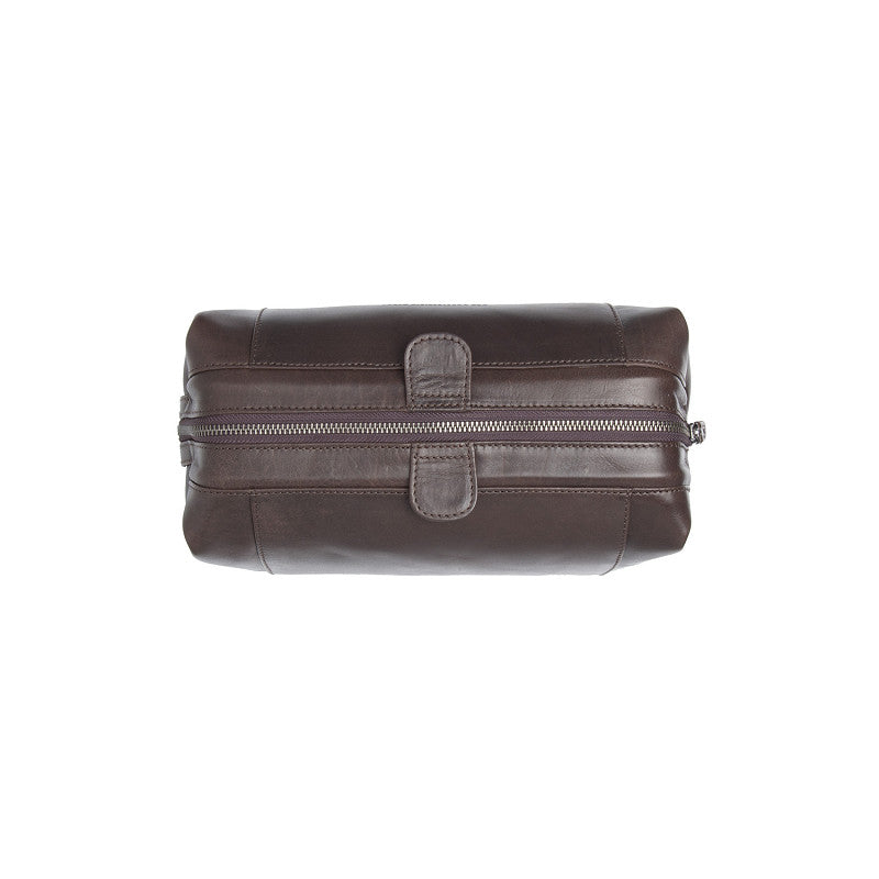 Kulturtasche | Mausefalle 28x14x16cm in Braun aus Leder - leder-accessoires.com