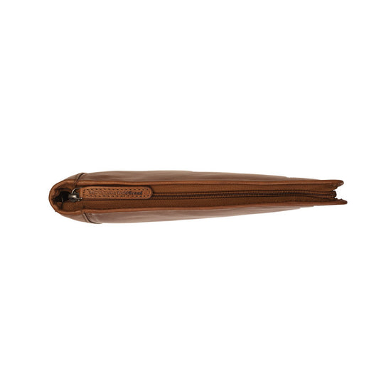 Dokumentenmappe 28x3x34cm in Cognac mit Reißverschluss - leder-accessoires.com