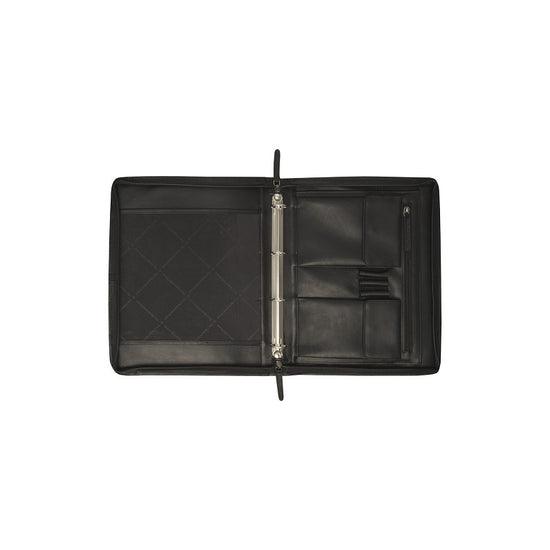 Dokumentenmappe 28x4,5x35cm in Schwarz mit Reißverschluss - leder-accessoires.com