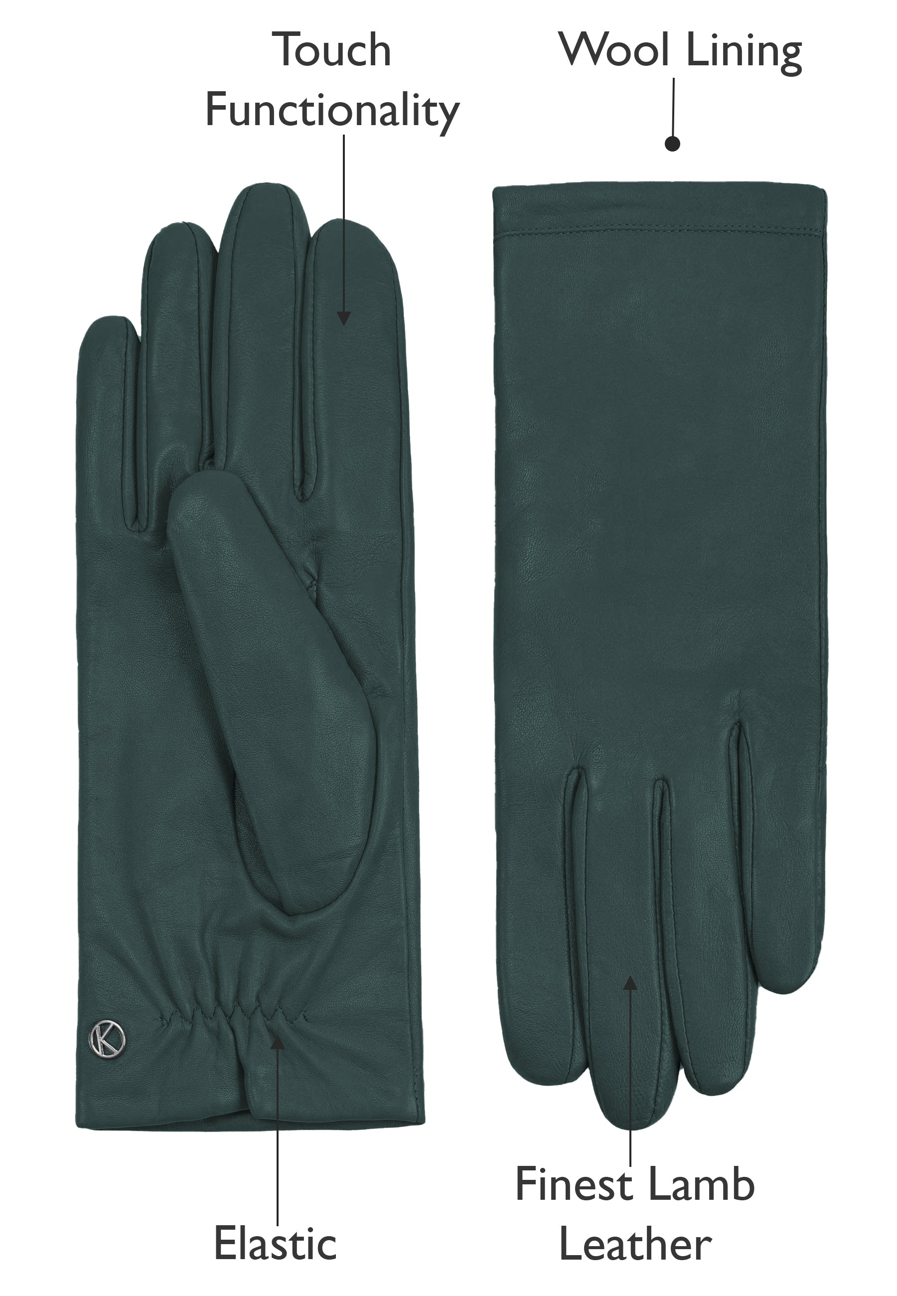 handschuhe damen winter leder Handschuhe Damen in angenehmen Grün aus Lammleder