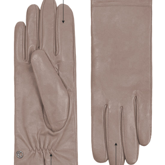 Handschuhe Damen in Taupe aus Lammleder - leder-accessoires.com