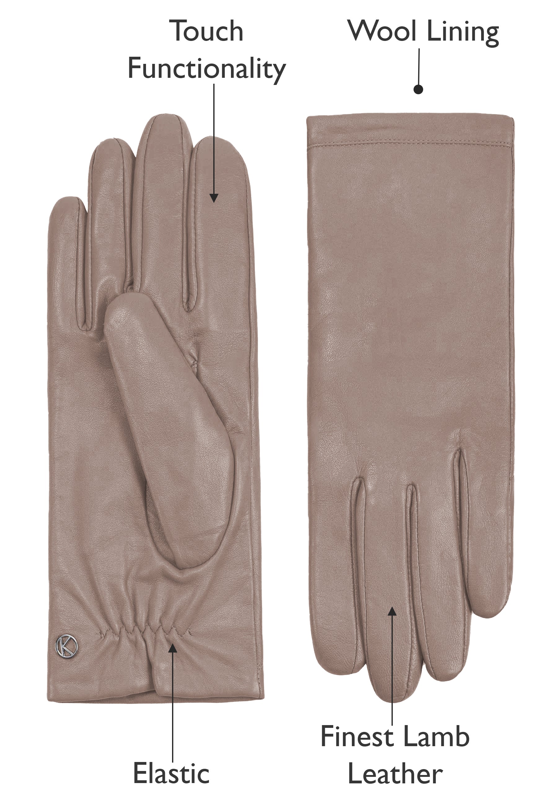 handschuhe damen winter leder Damen Handschuhe aus Lammleder in elegantem Taupe für jeden Anlass