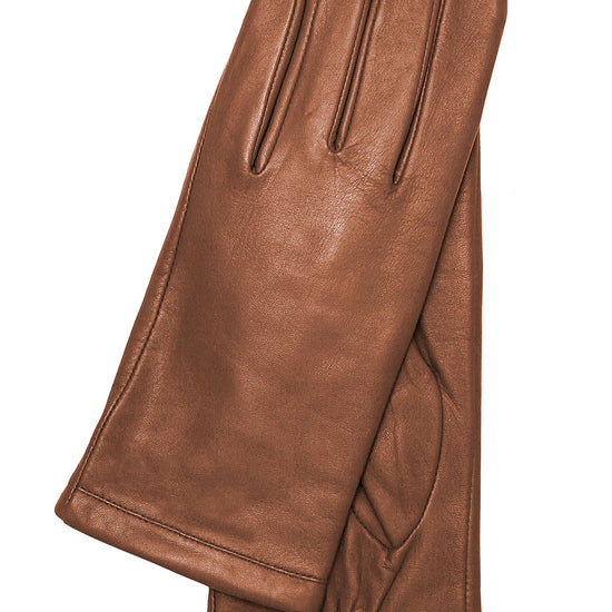 Handschuhe Damen in Cognac aus Lammleder - leder-accessoires.com