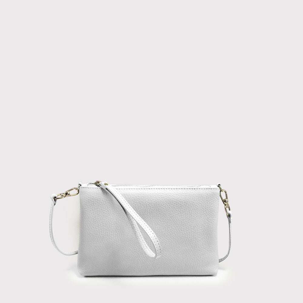 Umhängetasche 24x15x3cm in Weiß aus Leder - leder-accessoires.com