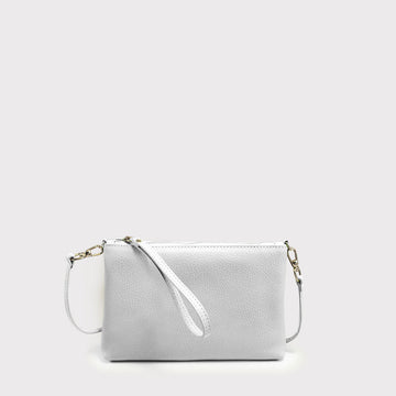 Umhängetasche 24x15x3cm in Weiß aus Leder - leder-accessoires.com