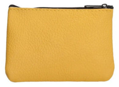 Schlüsseletui 13,5x9cm in Gelb aus Leder mit Reißverschluss - leder-accessoires.com