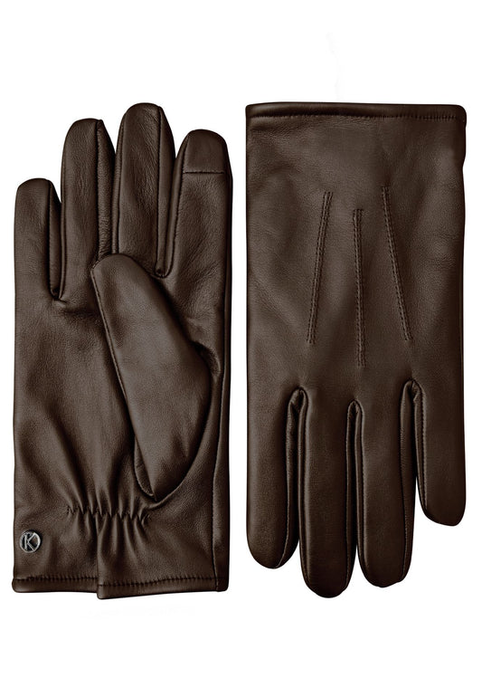 Lederhandschuhe Herren in Braun mit Touch-Funktion - leder-accessoires.com