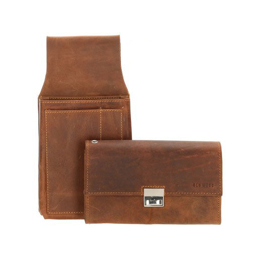 Kellnerbörse 24,5 x 12,5cm in Braun mit Halfer - leder-accessoires.com