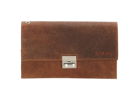Kellnerbörse 24,5 x 12,5cm in Braun mit Halfer - leder-accessoires.com