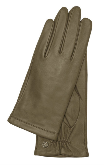Handschuhe Damen in Taupe aus Lammleder