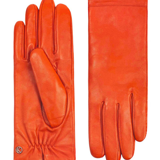 Handschuhe Damen in Orange aus Lammleder - leder-accessoires.com
