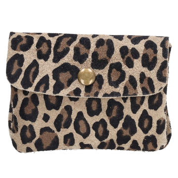 Lederbörse Mini 11x7,5cm in Leoparden-Optik mit Druckknopf