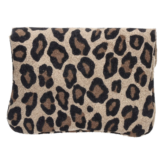 Lederbörse Mini 11x7,5cm in Leoparden-Optik mit Druckknopf - leder-accessoires.com