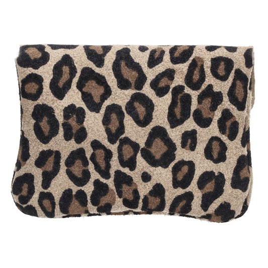 Lederbörse Mini 11x7,5cm in Leoparden-Optik mit Druckknopf