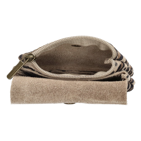 Lederbörse Mini 11x7,5cm in Leoparden-Optik mit Druckknopf - leder-accessoires.com