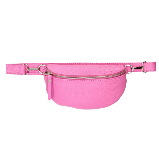 Bodybag 23x13cm in Rosa mit Reißverschluss - leder-accessoires.com