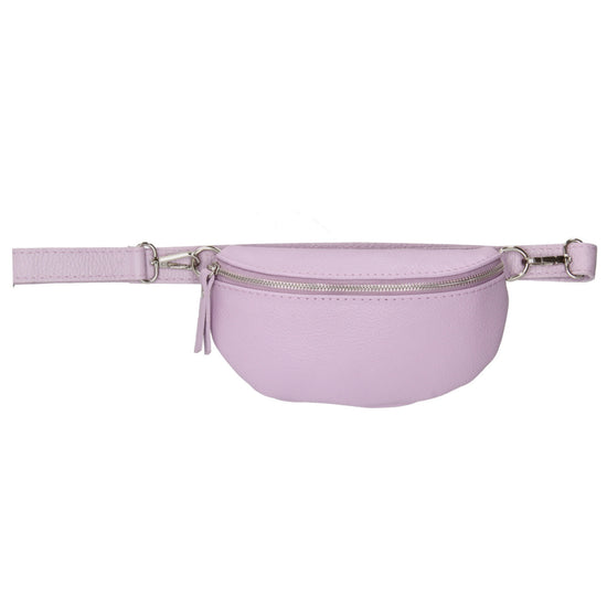 Bodybag 23x13cm in Flieder mit Reißverschluss - leder-accessoires.com