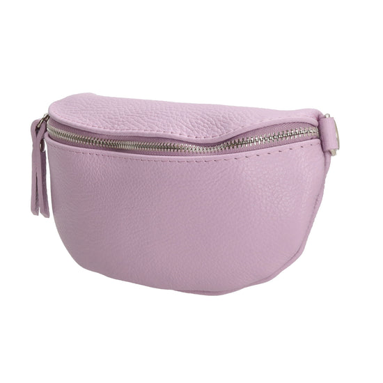 Bodybag 23x13cm in Flieder mit Reißverschluss - leder-accessoires.com