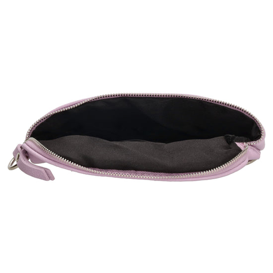 Bodybag 23x13cm in Flieder mit Reißverschluss - leder-accessoires.com