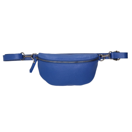 Bodybag 23x13cm in Kobaltblau mit Reißverschluss - leder-accessoires.com