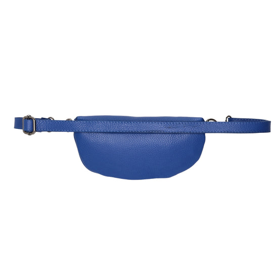 Bodybag 23x13cm in Kobaltblau mit Reißverschluss - leder-accessoires.com