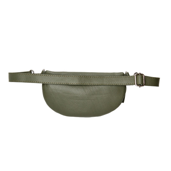 Bodybag 23x13cm in Olivgrün mit Reißverschluss - leder-accessoires.com
