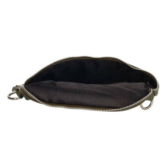 Bodybag 23x13cm in Olivgrün mit Reißverschluss - leder-accessoires.com