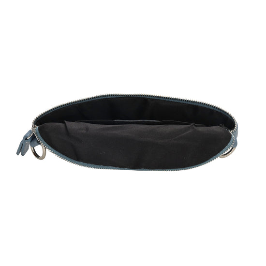 Bodybag 23x13cm in Jeansblau mit Reißverschluss - leder-accessoires.com