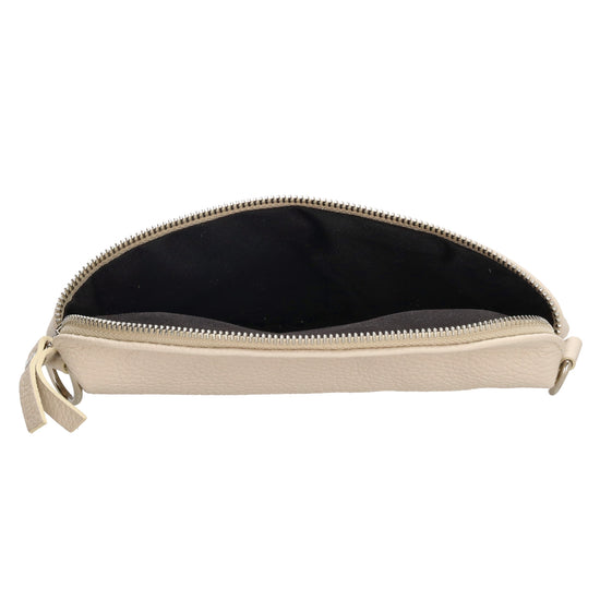 Bodybag 23x13cm in Beige mit Reißverschluss - leder-accessoires.com