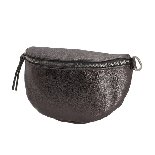 Bodybag 23x13cm in Dunkelsilber-Metallic mit Reißverschluss