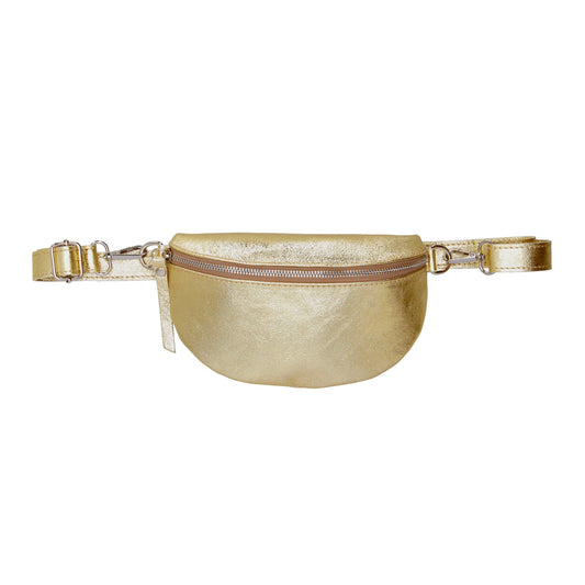 Bodybag 23x13cm in Gold-Metallic mit Reißverschluss