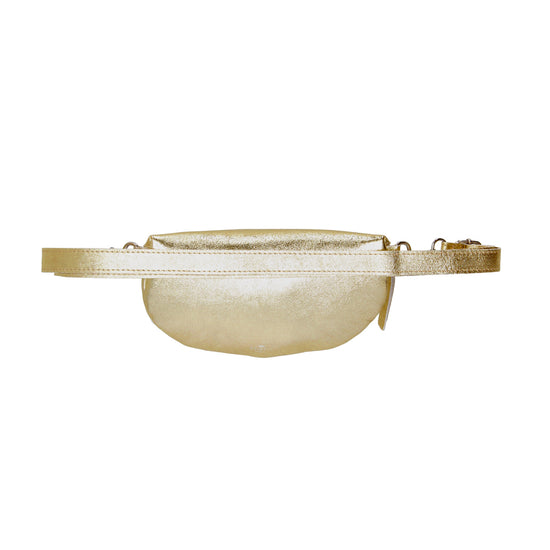 Bodybag 23x13cm in Gold-Metallic mit Reißverschluss - leder-accessoires.com