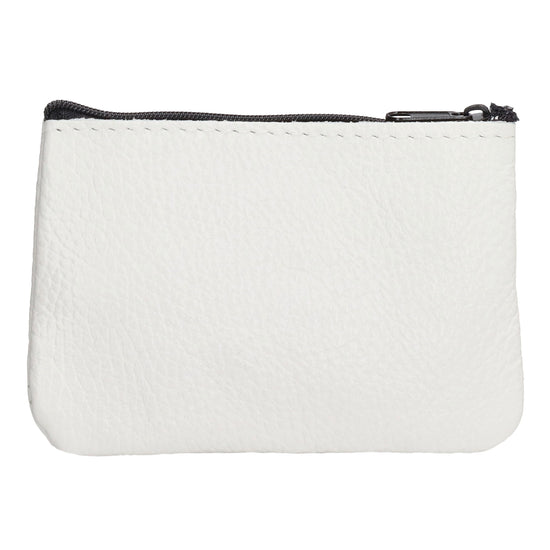 Schlüsseletui 13,5x9cm in Weiß aus Leder mit Reißverschluss - leder-accessoires.com