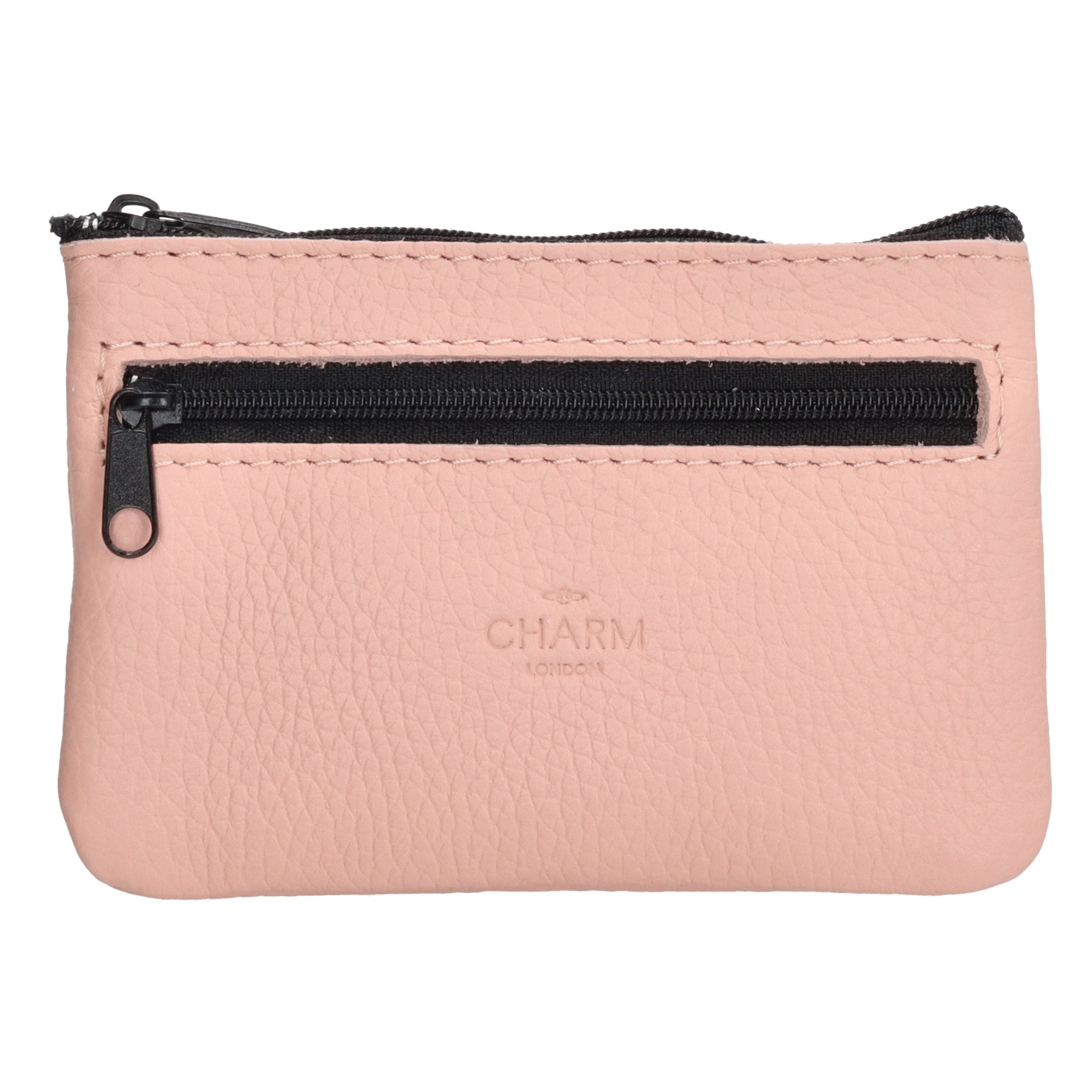 Schlüsseletui 13,5x9cm in Rosa aus Leder mit Reißverschluss - leder-accessoires.com
