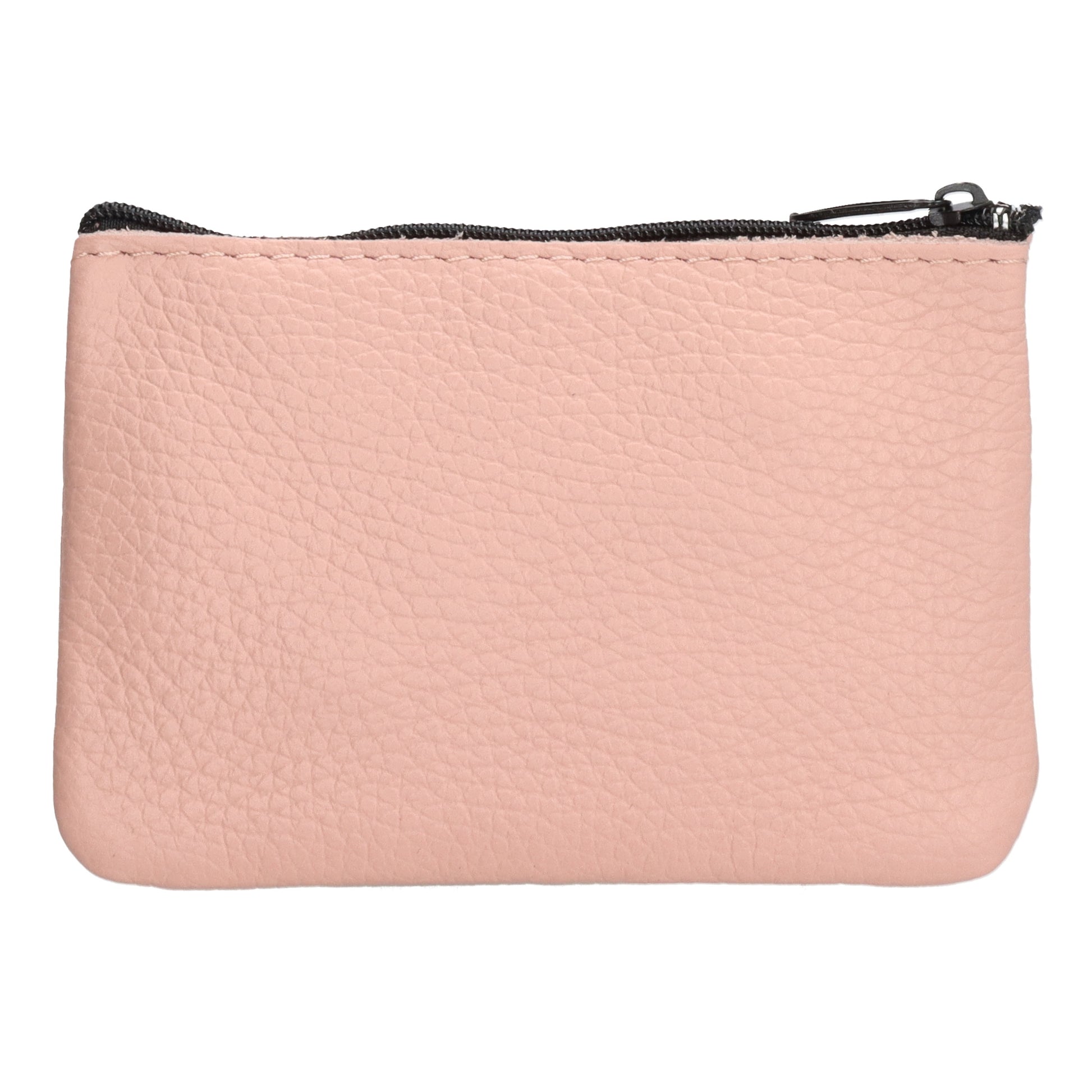 Schlüsseletui 13,5x9cm in Rosa aus Leder mit Reißverschluss - leder-accessoires.com