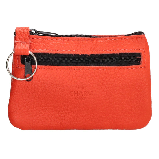 Schlüsseletui 13,5x9cm in Rot aus Leder mit Reißverschluss - leder-accessoires.com