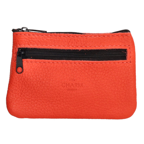 Schlüsseletui 13,5x9cm in Rot aus Leder mit Reißverschluss - leder-accessoires.com