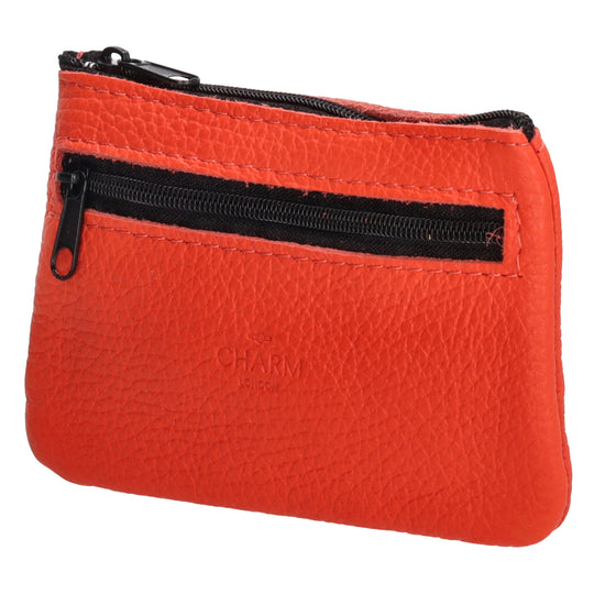 Schlüsseletui 13,5x9cm in Rot aus Leder mit Reißverschluss - leder-accessoires.com