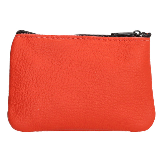 Schlüsseletui 13,5x9cm in Rot aus Leder mit Reißverschluss - leder-accessoires.com